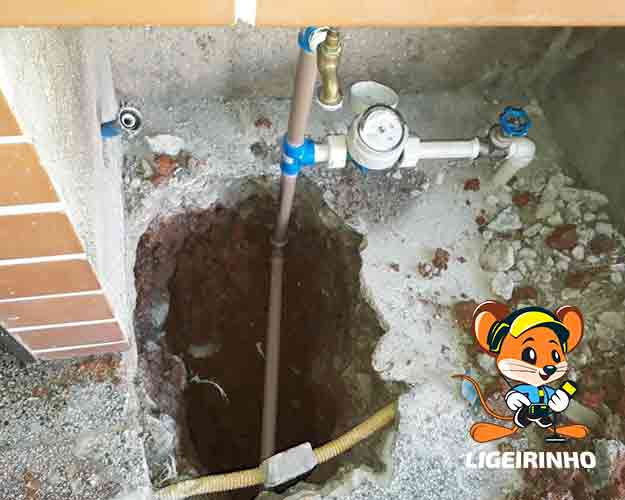 Vazamento de água detectado banheiro pia caixa d'água Ligeirinho